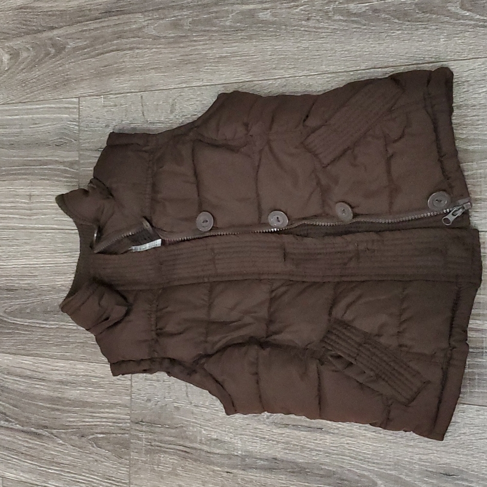 Aeropostale puffy vest, brown, size small